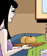 卡列漫画故事之水果削皮