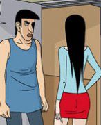 卡列漫画故事之前妻的突然到访