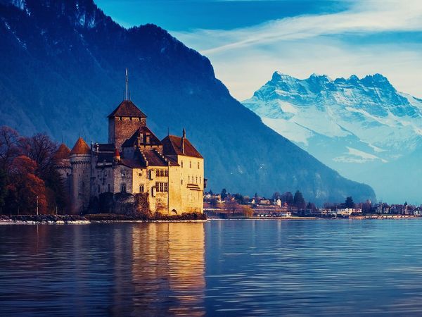 城堡古建筑的风景美图