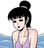 卡列漫画故事之泳衣的带解开了