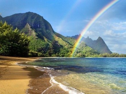 下雨过后美丽的彩虹图片大全