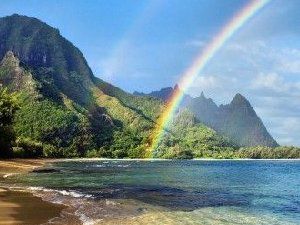 下雨过后美丽的彩虹图片大全