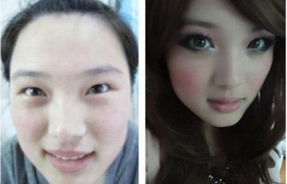 韩国化妆前后对比图片雷人,化妆前后对比照