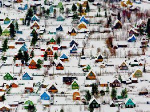 阿尔汉格尔斯克的美丽雪景