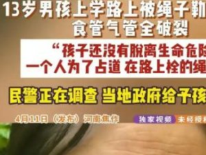 遭绳索锁喉男孩的母亲哭到看不清字